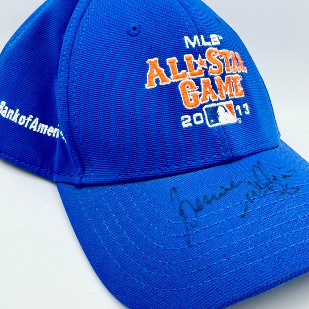 2013 MLB All Star Game Citi Field Hat Blue Signed Bernie‎ Williams Style Cap
